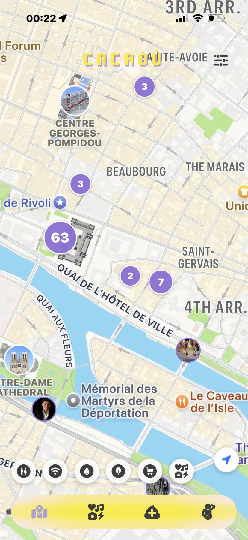 Carte des activités