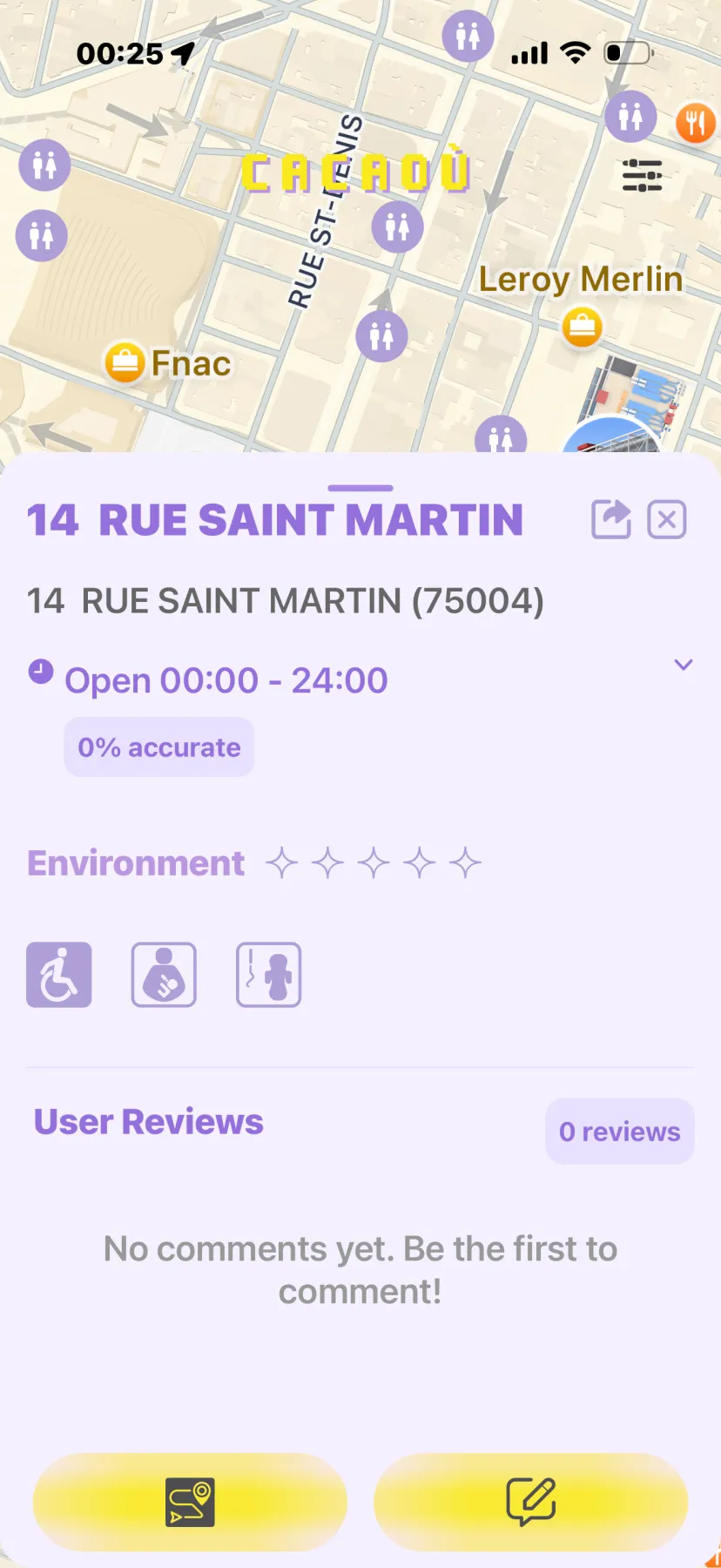 Fiche détaillée d’une toilette publique