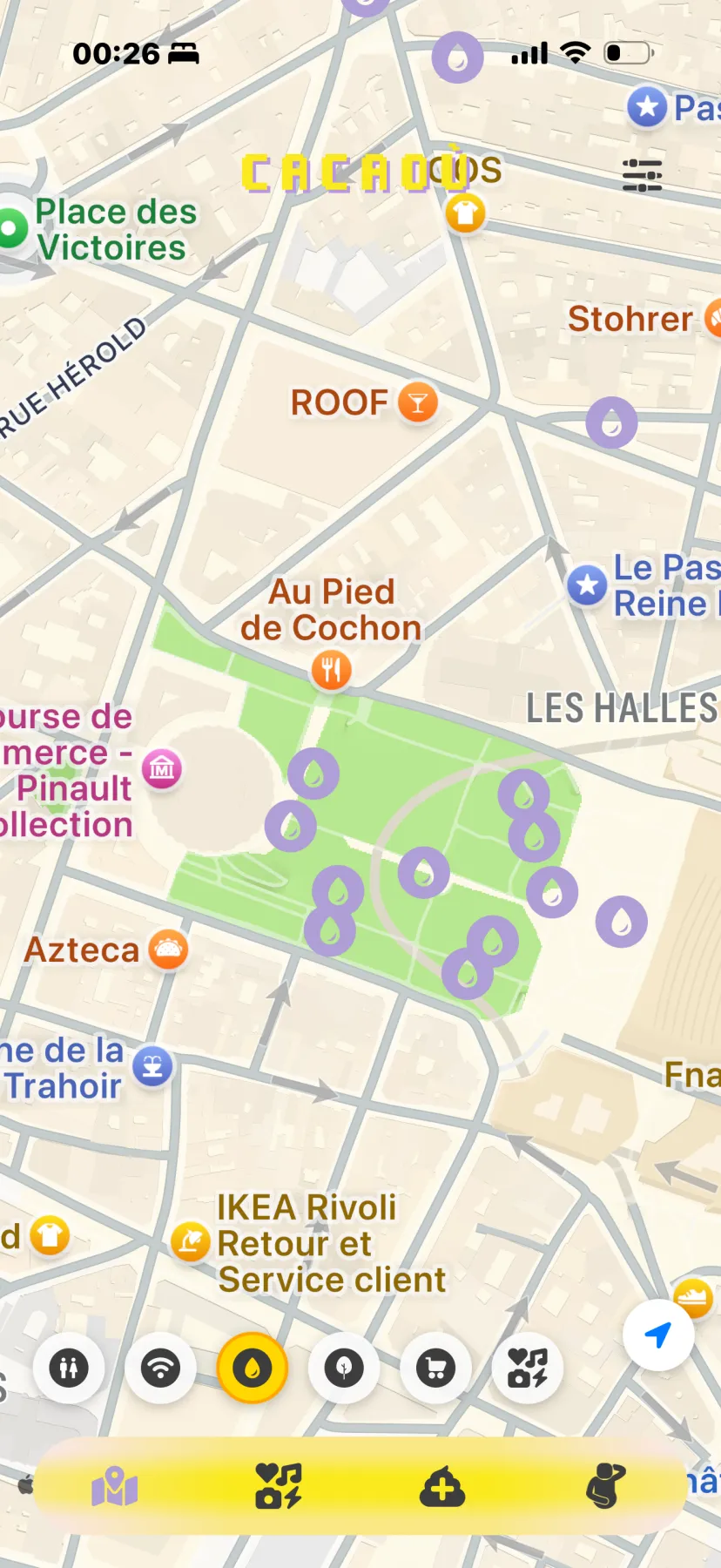 Carte des fontaines